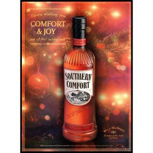2002 Southern Comfort Whiskey Vintage Print Ad Christmas Tree Lights Decorations